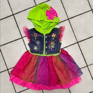 Nickelodeon Neon Green and Pink Tulle Dress